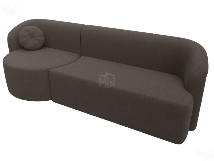 Диван прямой Лига-027 угол левый ( Амур коричневый )