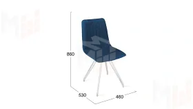 Стул Хьюго К4 Белый матовый, Велюр Confetti Blue