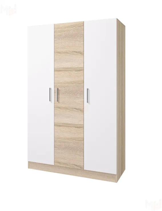 Шкаф Леси 3-х створчатый (сонома/белый) без зеркал