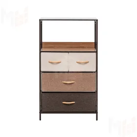 Комод Leset Локи 4 ящ., Коричневый, Бежевый (Коричневый/Бежевый, светло-коричневый, темно-коричневый)