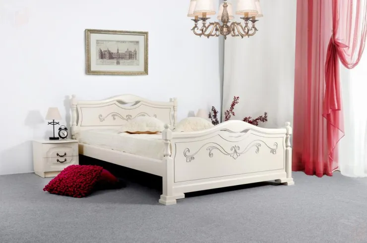 Кровать Людмила 16 Ясень жемчужный с патиной 900х2000