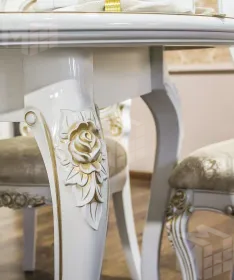 Стол Натали круглый белый глянец