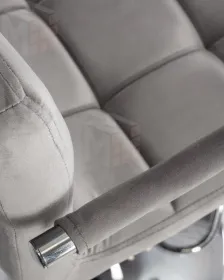 Стул барный DOBRIN KRUGER ARM (серый велюр (MJ9-75))
