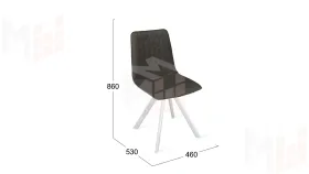 Стул Хьюго К2 Белый матовый, Велюр Confetti Stone