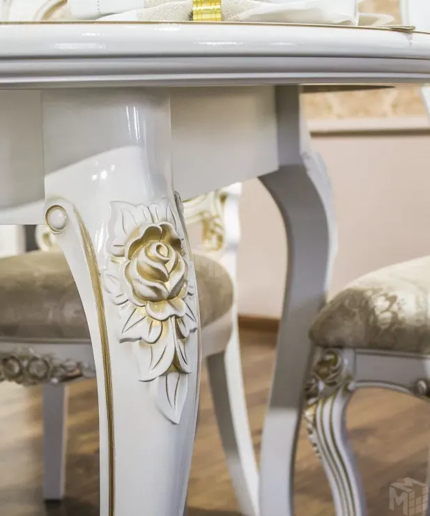 Стол Натали круглый белый глянец