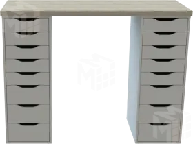 Стол письменный Ингар 2/88  дуб беленый / белый