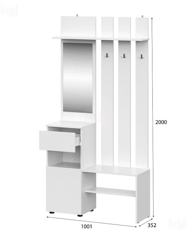 Вешалка Токио с зеркалом (Серия 2)