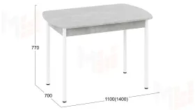 Стол обеденный Крит Белый, Ателье светлый