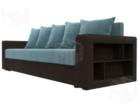 Диван прямой Дубай Лайт ( Бирюзовый\Коричневый )