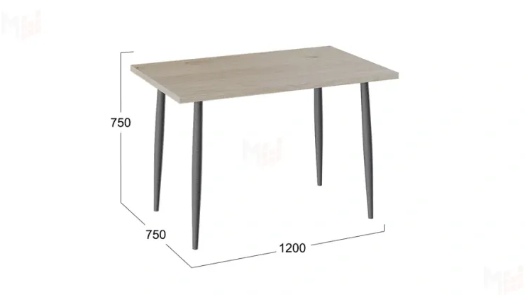 Стол Невада - ДП1-02-08 Дуб Эврика, Графит