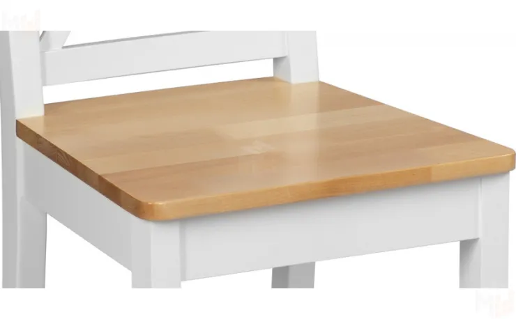 Стул деревянный с жестким сиденьем Бергольф Белый/Натуральный