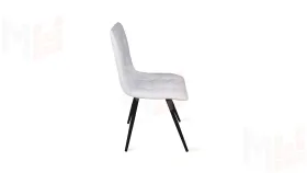 Стул Бруно (конус Т3) Черный муар матовый, Кожзам Белый