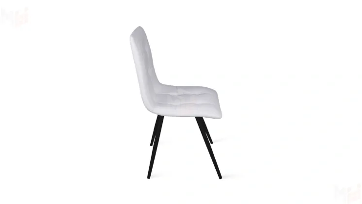 Стул Бруно (конус Т3) Черный муар матовый, Кожзам Белый