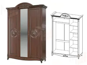 Да Винчи Шкаф 3-х дверный СД-09