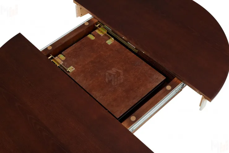 Стол деревянный раздвижной Вэлт D90 Античный орех/Cлоновая кость