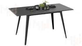 Стол обеденный Равенна Тип 1 Черный муар, Серый бетон