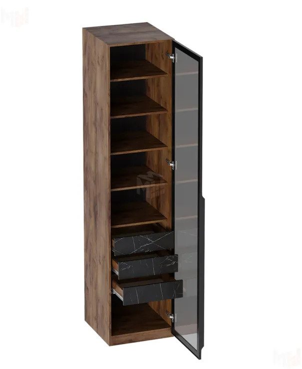 Шкаф одностворчатый Браун  со стеклянной дверью