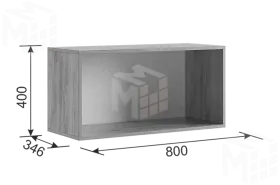 Антресоль Бери  двухдверная дуб крафт золотой/графит