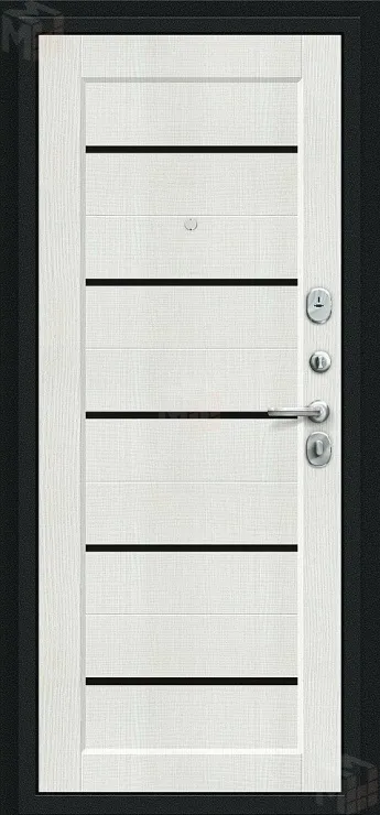 Входная металлическая дверь Борн Букле черное/Bianco Veralinga