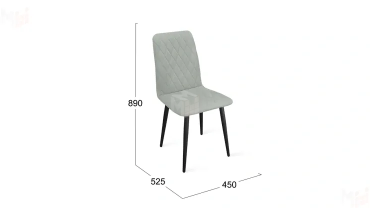 Стул Стенли К1С Черный муар, Велюр Confetti Silver