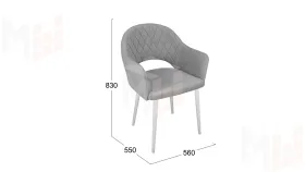 Стул София Т6 Белый муар, Велюр  D012 светло-серый