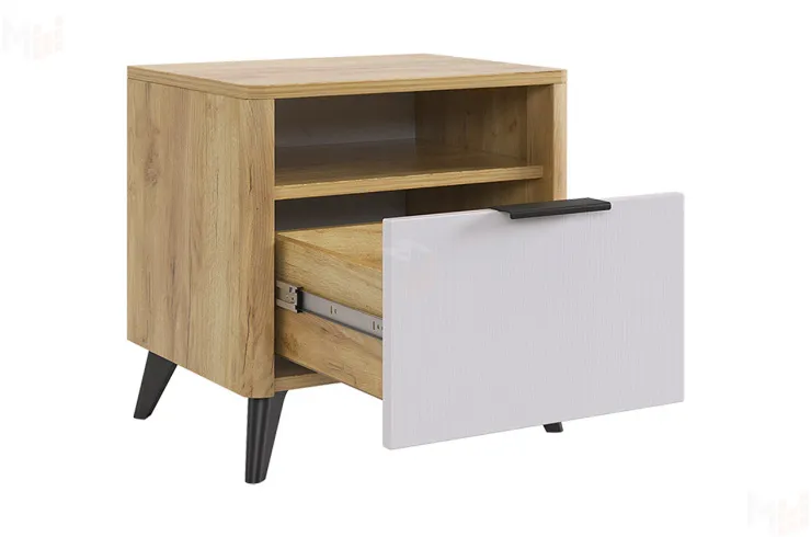 Тумба Адам  прикроватная дуб крафт золотой/белое дерево