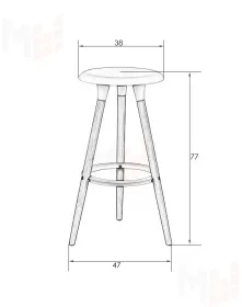 Табурет барный DOBRIN ROYCE (ножки светлый бук, цвет белый (W-02))