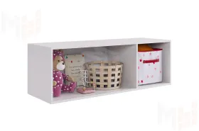 Антресоль трехдверная Зефир 119.01 белое дерево/пудра розовая (эмаль)