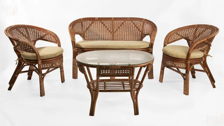 Комплект для террасы 02/15 с диваном и овальным столом