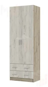 Шкаф 2х створчатый Гармония ШК-603М дуб крафт белый - дуб крафт серый