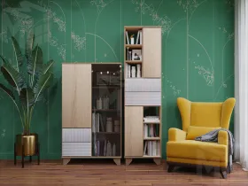 Гостиная Копенгаген дуб сонома/белый матовый вариант 1