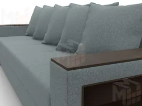 Диван прямой Дубай Лайт ( Амур 07 серый )