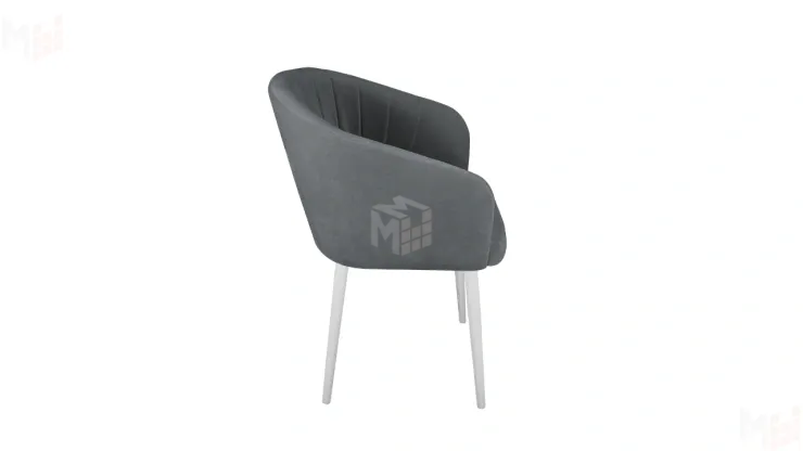 Стул Верона Т6 Белый муар, Велюр D016 темно-серый