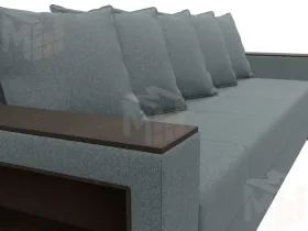 Диван прямой Дубай Лайт полки слева ( Серый )