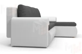 Угловой диван Цезарь (Правый) Белый, Серый