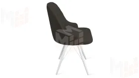 Стул Гранд К3 Белый матовый, Велюр Confetti Stone