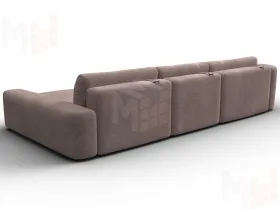 Диван угловой Лига-066 НПБ Лонг угол правый ( TOWER 05 бежевый )