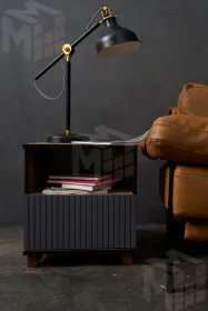 Тумба прикроватная Копенгаген с ящиком (венге/черный матовый)