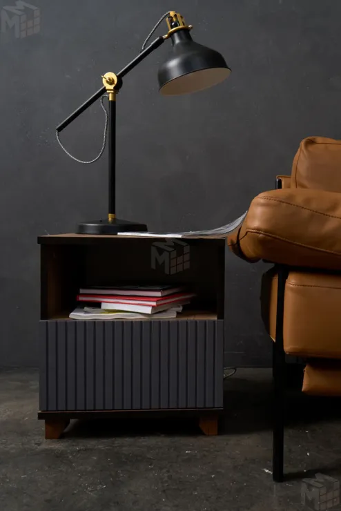 Тумба прикроватная Копенгаген с ящиком (венге/черный матовый)