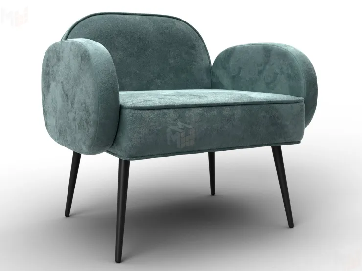 Кресло Лига-086 ( велюр NUVOLA 73 серо-бирюзовый )