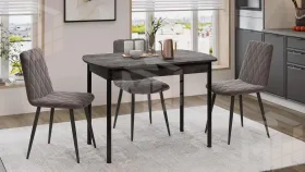 Стол обеденный Крит Черный, Железный камень