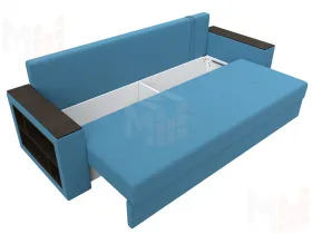 Диван прямой Дубай Лайт полки слева ( Голубой )