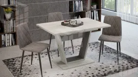 Стол обеденный Гавана Тип 1 Дуб крафт белый, Серый графит