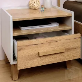 Тумба прикроватная Айрис 41 Белый/Дуб золотистый