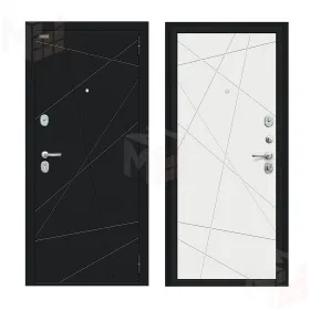 Входная металлическая дверь Граффити-5 Букле черное/Super White