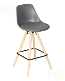 Стул полубарный DOBRIN RONNI (ножки светлый бук, тёмно-серый (GR-04))