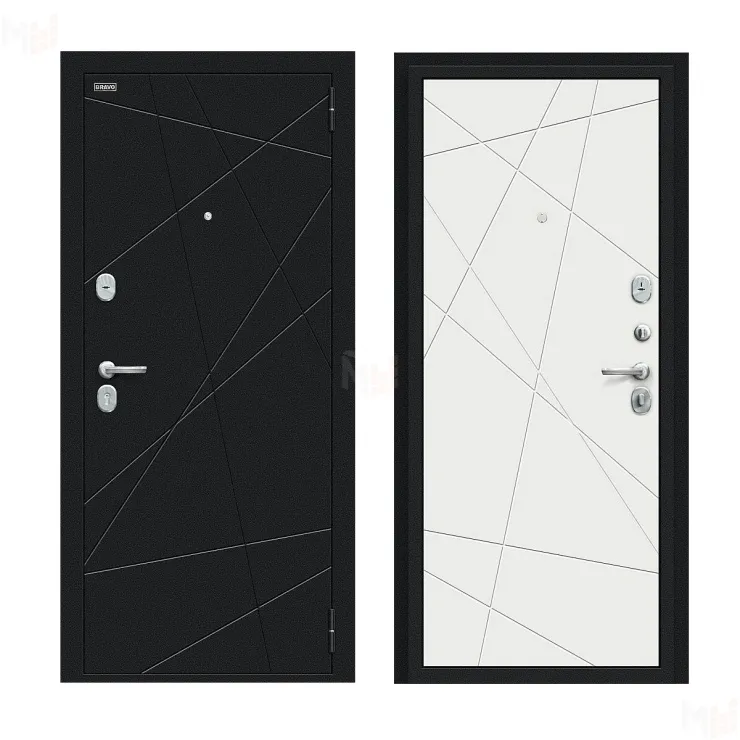 Входная металлическая дверь Граффити-5 Букле черное/Super White