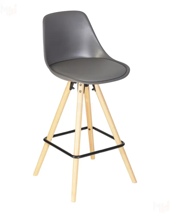 Стул полубарный DOBRIN RONNI (ножки светлый бук, тёмно-серый (GR-04))