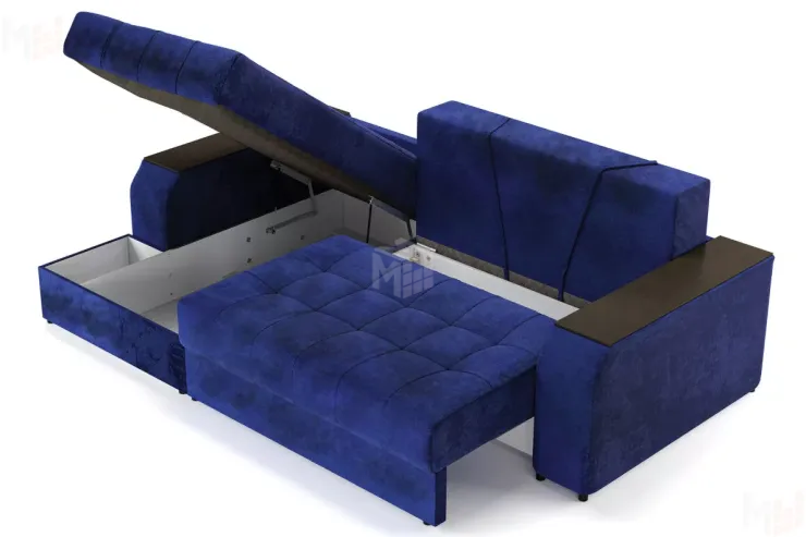 Угловой диван-кровать Лас-Вегас Синий левый