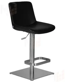 Стул барный DOBRIN ALDO (черный PU YP33-19, основание из нержавеющей стали)